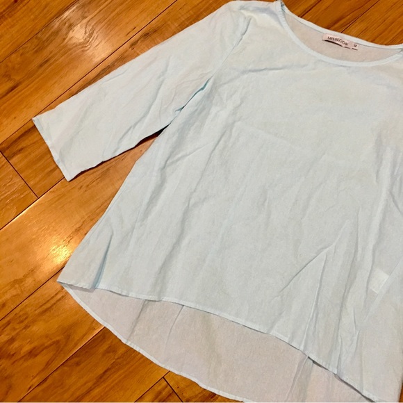 Misslook linen boho high low sky blue blouse shirt top lightweight summe… - Picture 5 of 6
